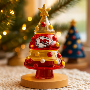 Kansas City Chiefs Glass Christmas Tree Ornament