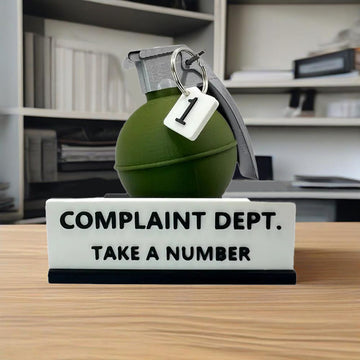 Complaint Department Desk Sign – 3D Printed Gag Gift