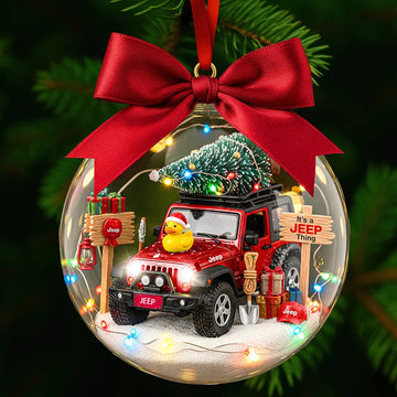 “It’s a Jeep Thing” Christmas Snow Globe Ornament