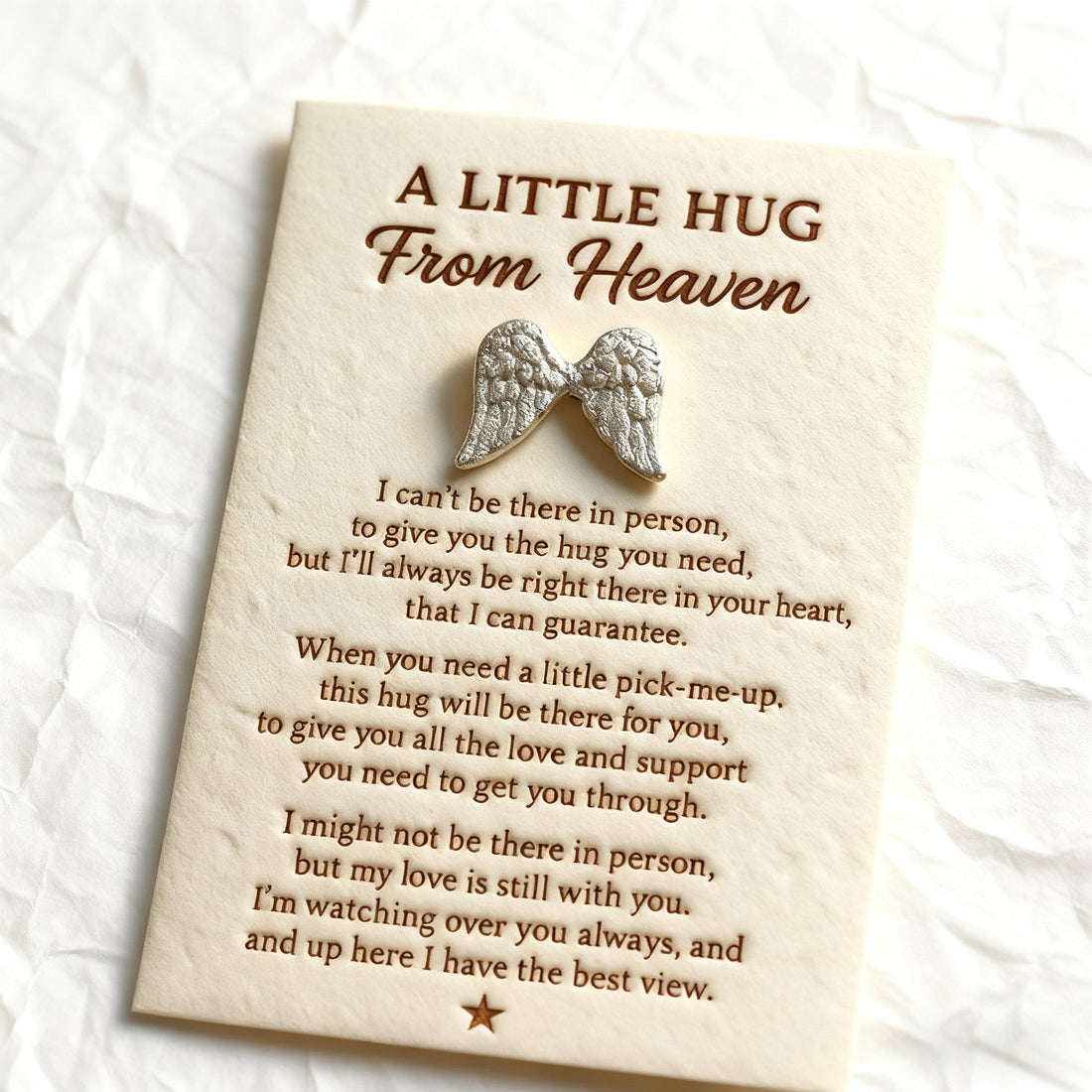 A Little Hug From Heaven – Angel Wings Keepsake Card