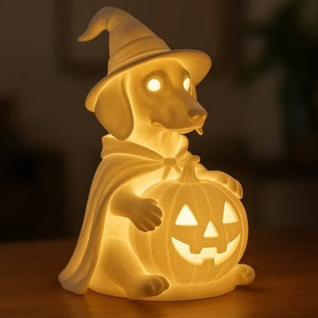 Halloween Dachshund Pumpkin Lamp
