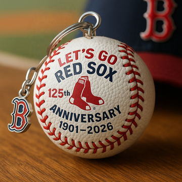 Boston Red Sox 125th Anniversary Baseball Keychain