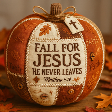“Fall for Jesus” Patchwork Pumpkin