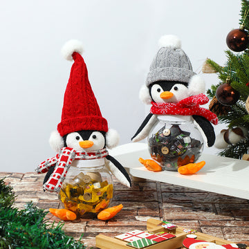 Christmas Penguin Candy Jar Buddy