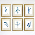 Trendy Eucalyptus Dark Blue Art Prints (Set of 6) - 8x10s