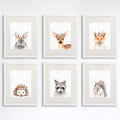 Woodland Animals Nursery Wall Art Prints (Set of 6) - 8x10s