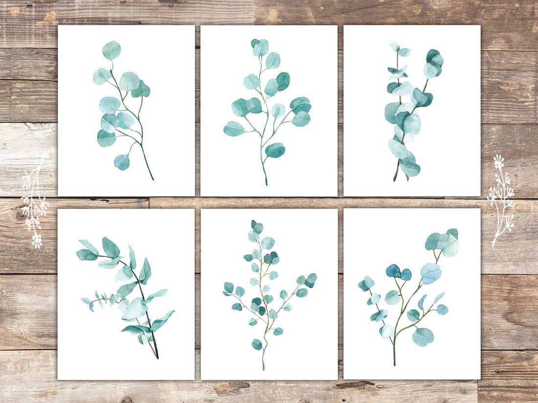 Trendy Eucalyptus Art Prints (Set of 6) - 8x10s