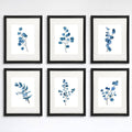 Trendy Eucalyptus Dark Blue Art Prints (Set of 6) - 8x10s