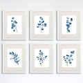 Trendy Eucalyptus Dark Blue Art Prints (Set of 6) - 8x10s