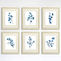 Trendy Eucalyptus Dark Blue Art Prints (Set of 6) - 8x10s
