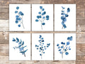 Trendy Eucalyptus Dark Blue Art Prints (Set of 6) - 8x10s