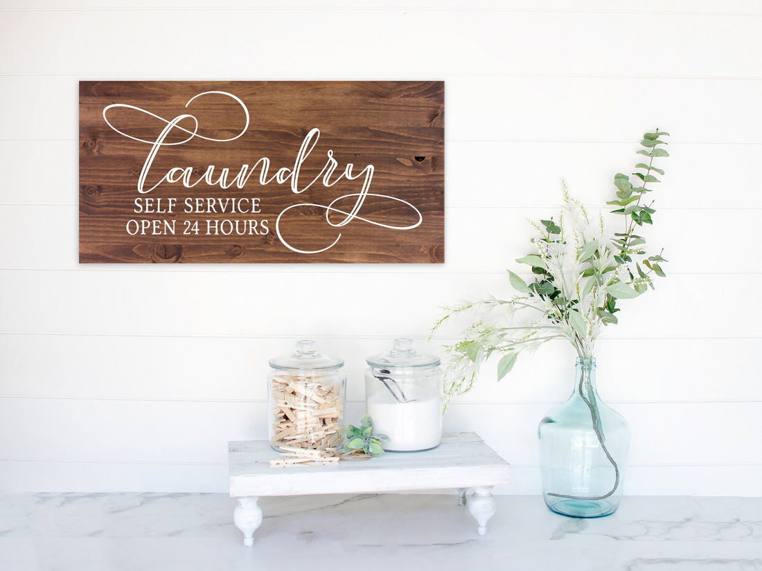 Laundry Room Decor | Rustic Farmhouse Wooden Sign