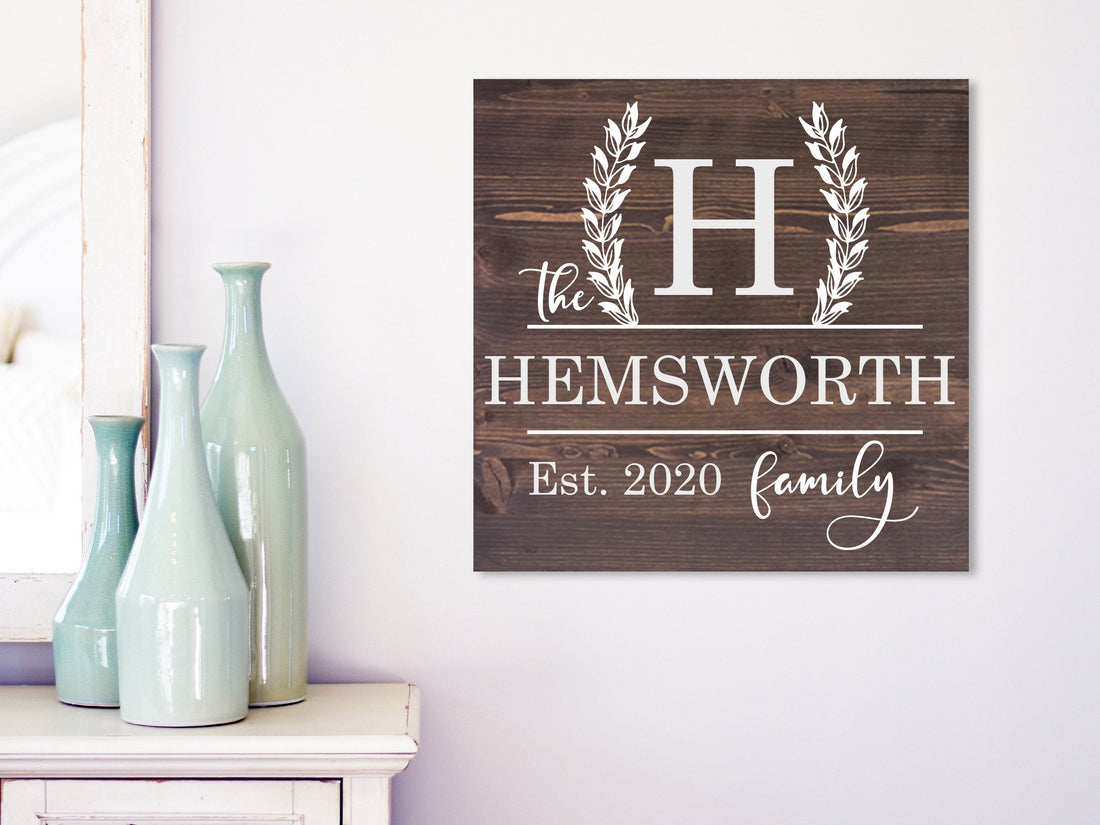 Family Name Wood Sign | Personalized Wooden Sign | Established Sign