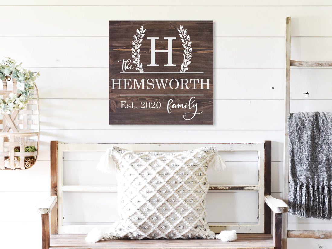 Family Name Wood Sign | Personalized Wooden Sign | Established Sign