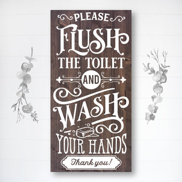 Please Flush the Toilet | Funny Bathroom Sign