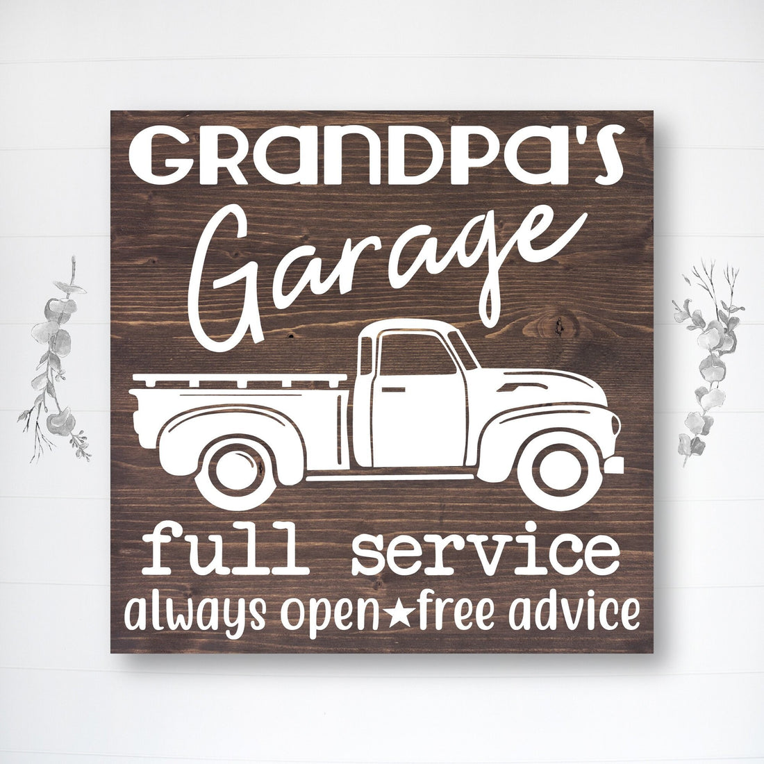 Grandpa's Garage | Grandpa Father's Day Gift | Personalized Father's Day Gift | Gift for Grandpa | Custom Wood Sign | Ready to Hang!