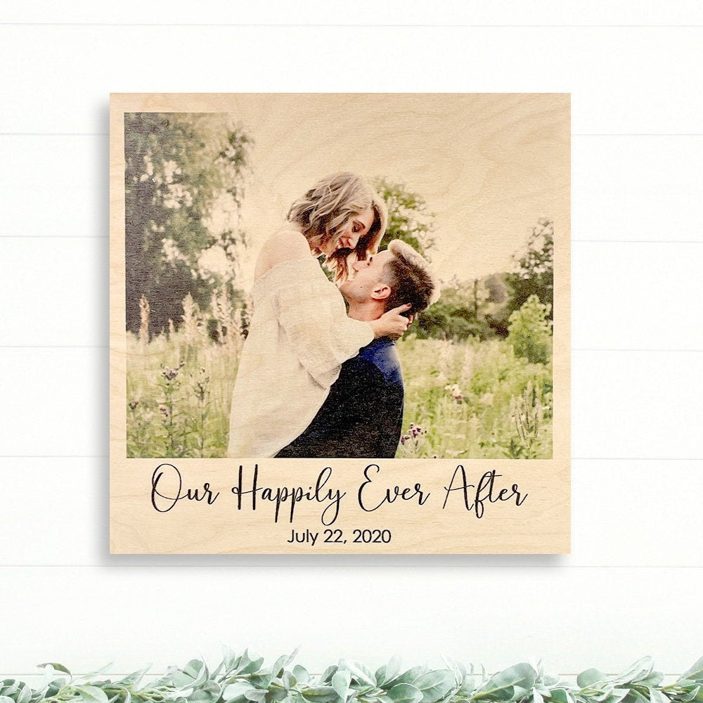 Custom Wood Photo Gift | Personalized Picture Frames | Gifts for Him | Gifts for Dad | Wood Canvas Wall Art | Boyfriend Gifts | Husband Gift