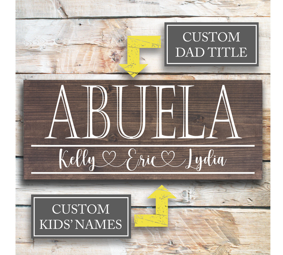 Abuela | Grandma Mother's Day Gift | Personalized Mother's Day Gift | Gift for Grandma | Custom Wood Sign