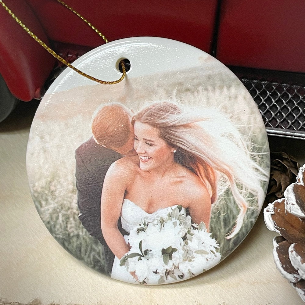Custom Photo Christmas Ornaments | Personalized Portrait Family Photo Christmas Ornament | Design Your Own Photo Ornament | Gift Idea