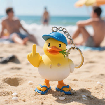 Cute Beach Duck Keychain