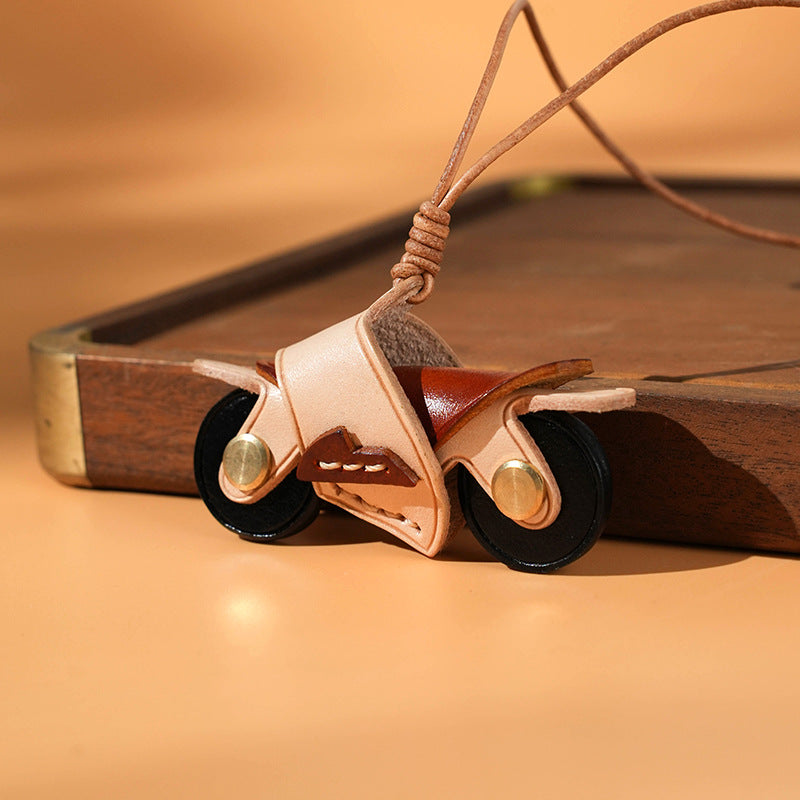 Genuine Leather Motorcycle Ornament For Him, For Her