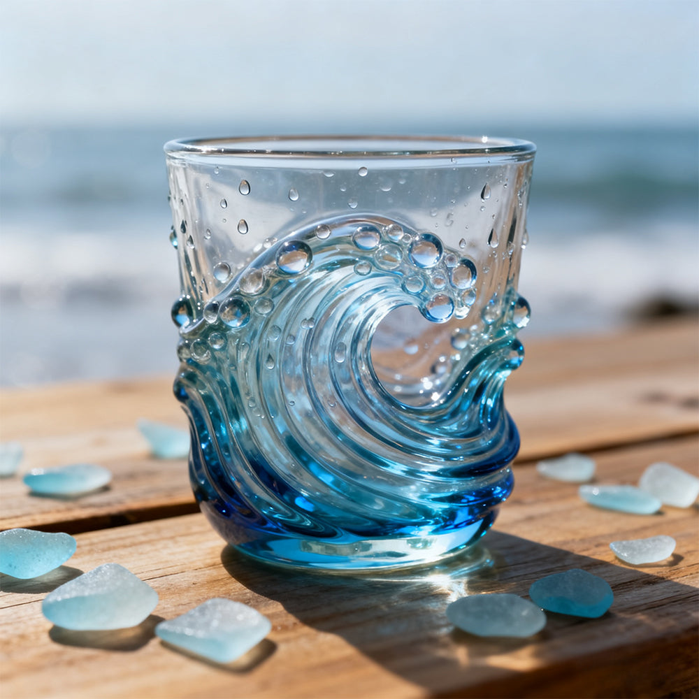 Unique Handcrafted Sea Glass Ocean Wave Mug
