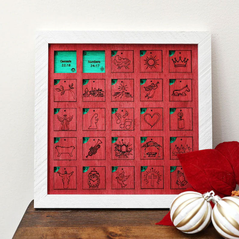 Christmas Advent Calendar 25 Day Bible Verse Ornaments