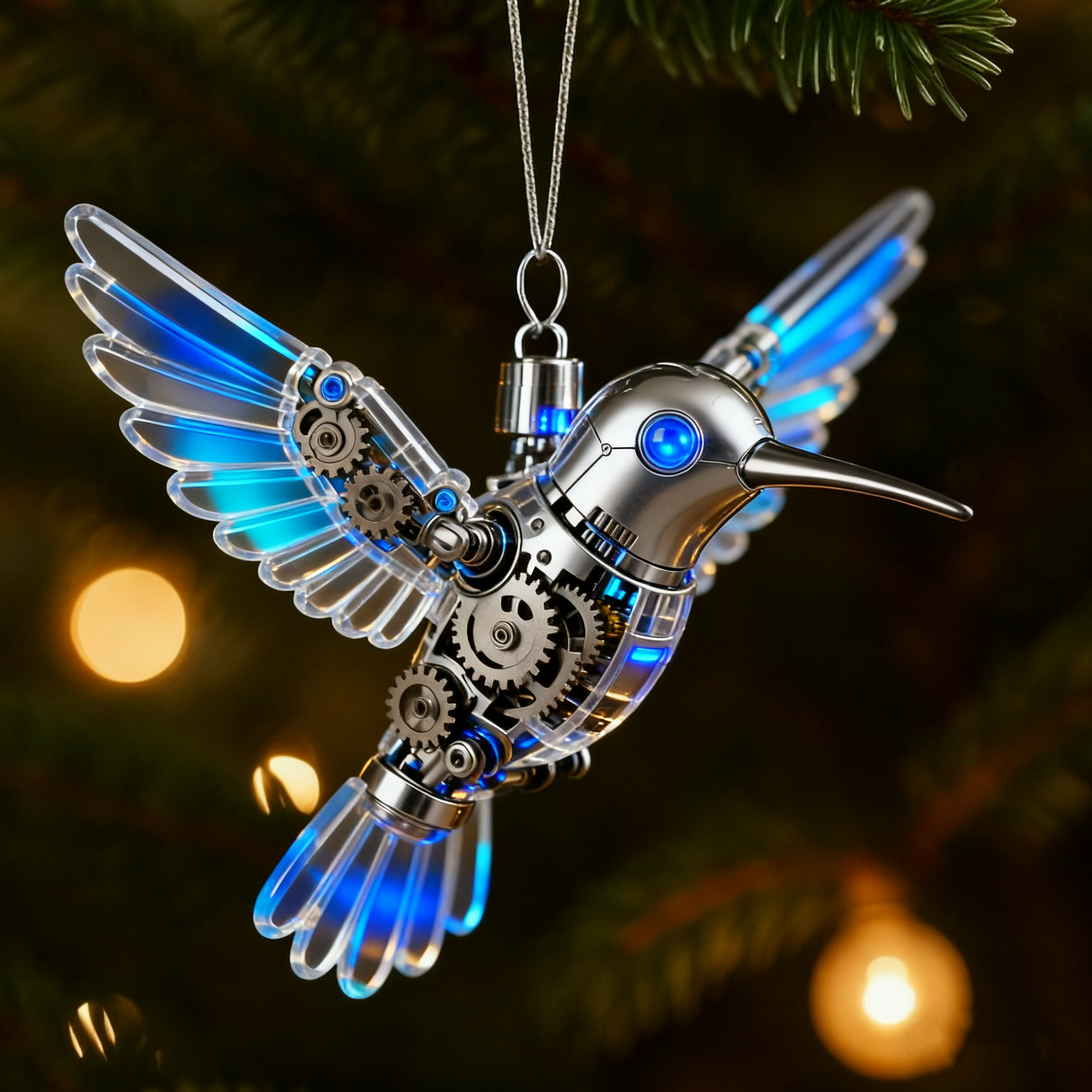 Steampunk Mechanical Hummingbird Christmas Ornaments