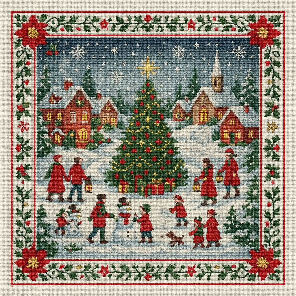 DIY Christmas Village Cross Stitch Kit