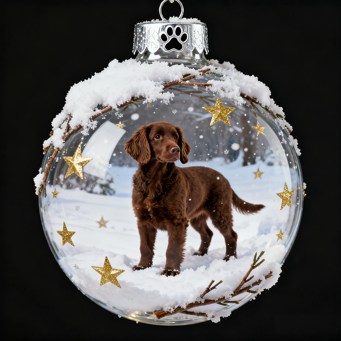 Canine Crystal Glass Decoration Set