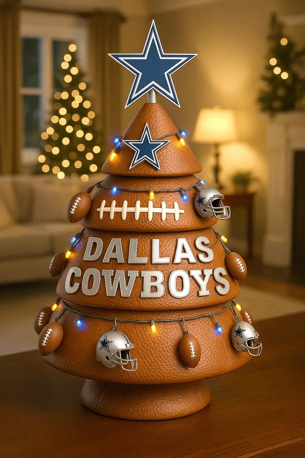 Handcrafted Dallas Cowboys Leather Christmas Tree
