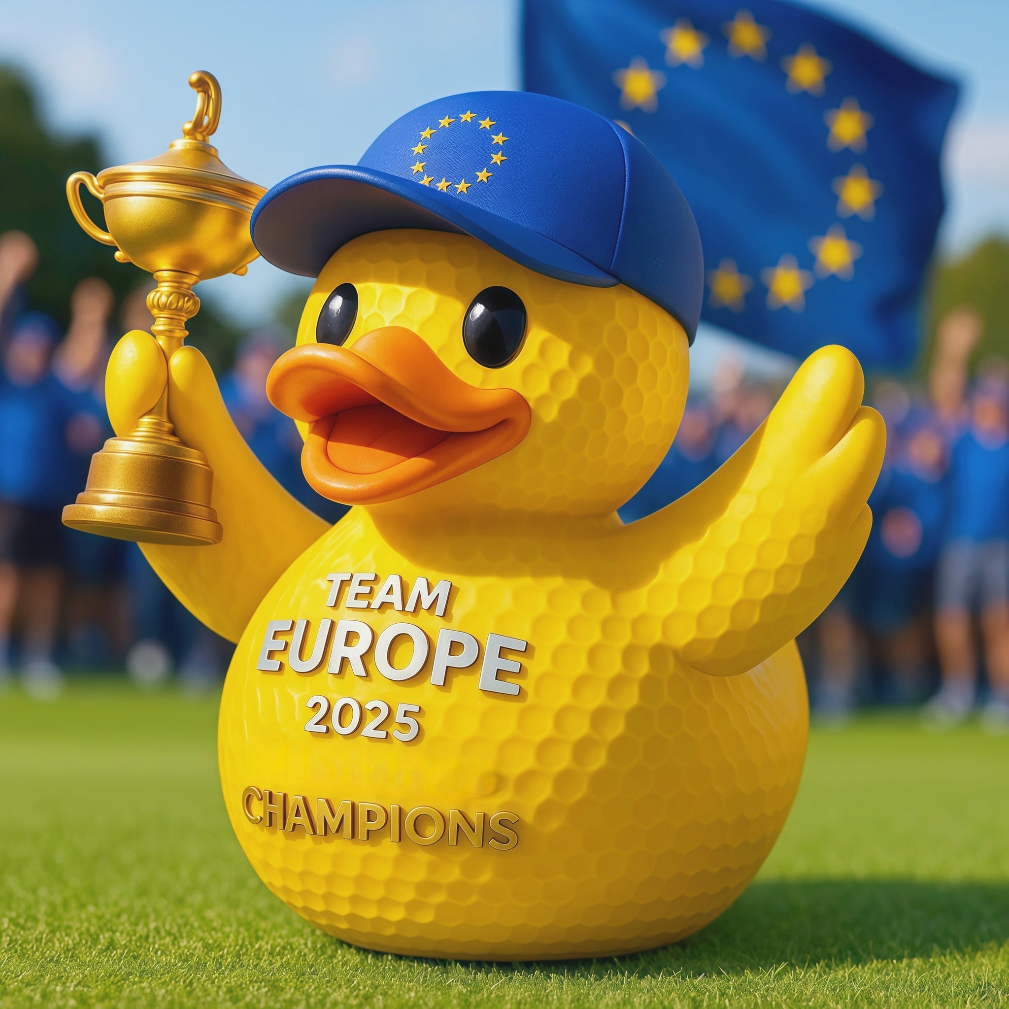 2025 Ryder Cup Team Europe Champion Rubber Duck Figurine
