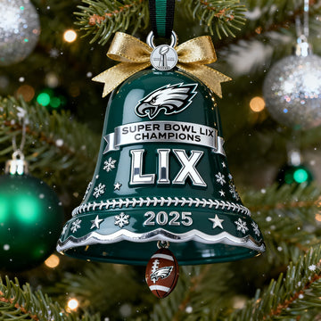 Philadelphia Eagles Super Bowl LIX Champions Commemorative Bell Ornament
