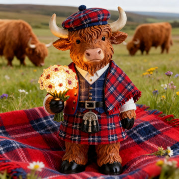 Scottish Highland Cow Bouquet Lamp