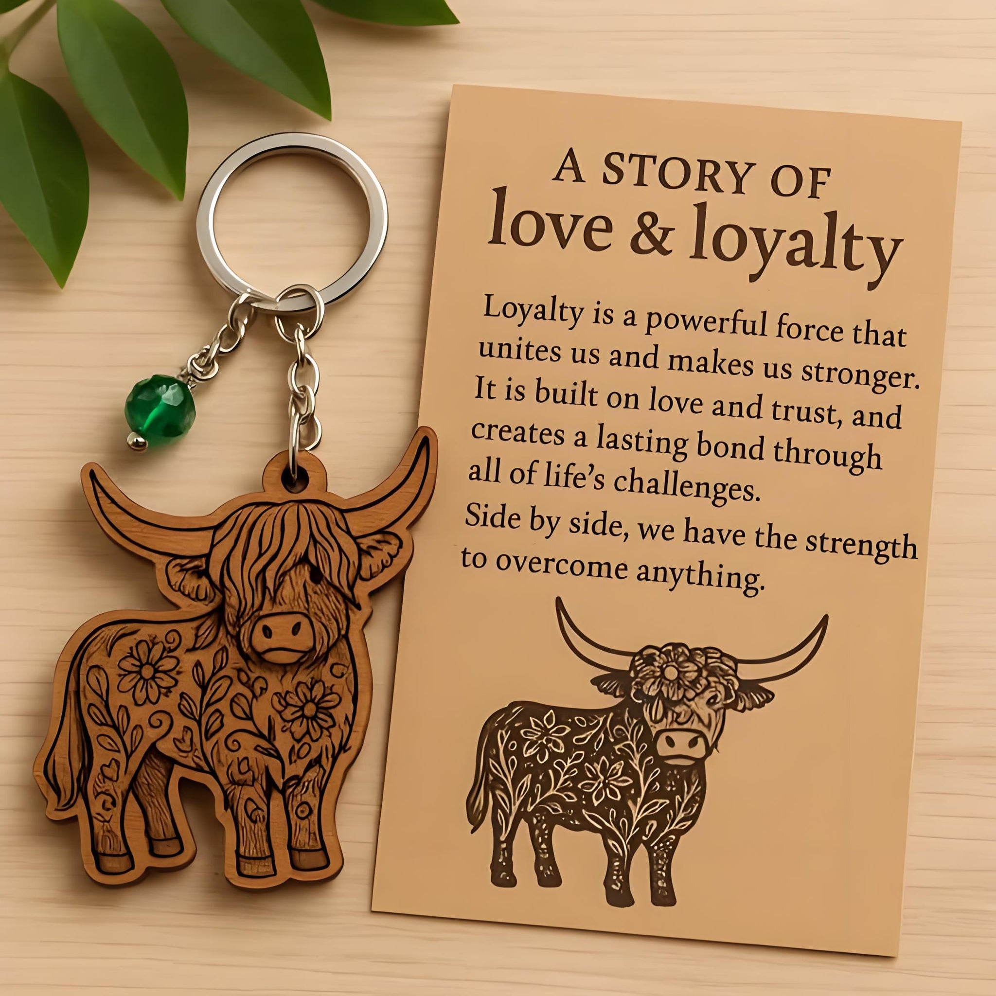 Highland Cow Keychain Card