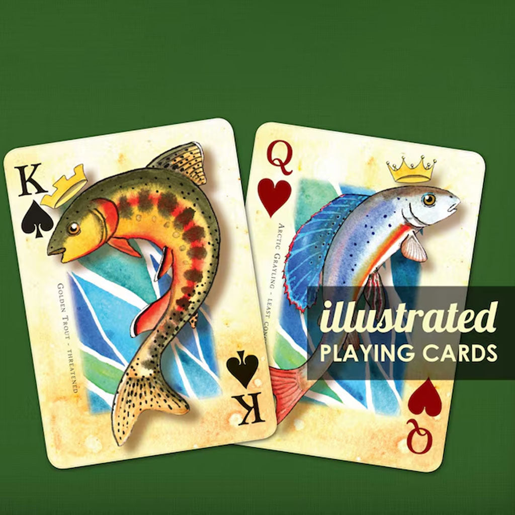 Fish Playing Cards Fly Fishing Poker Deck Illustrated Trout
