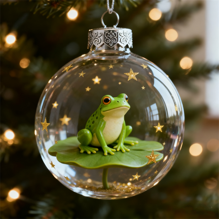 Frog Christmas Ornament Set