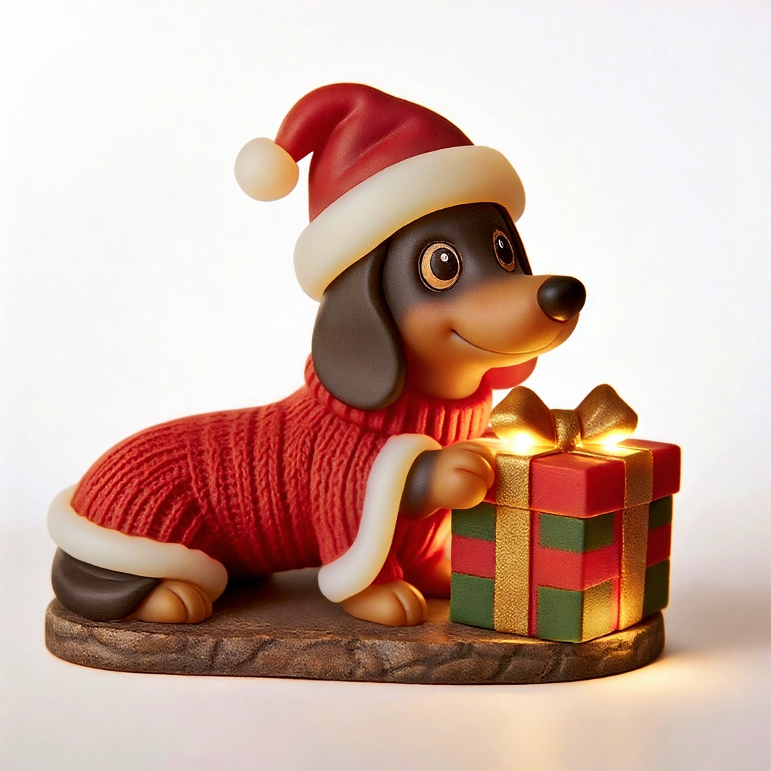 Dachshund Glowing Christmas Figurine – Warm Holiday Vibes