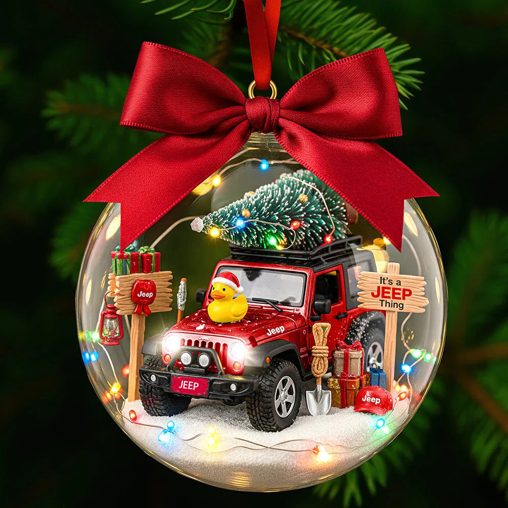 “It’s a Jeep Thing” Christmas Snow Globe Ornament