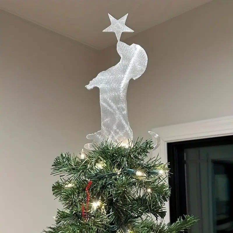 Christmas Tree Topper: Sitting Dachshund Metal Ornament – Top Your Tree with Adorable Holiday Charm