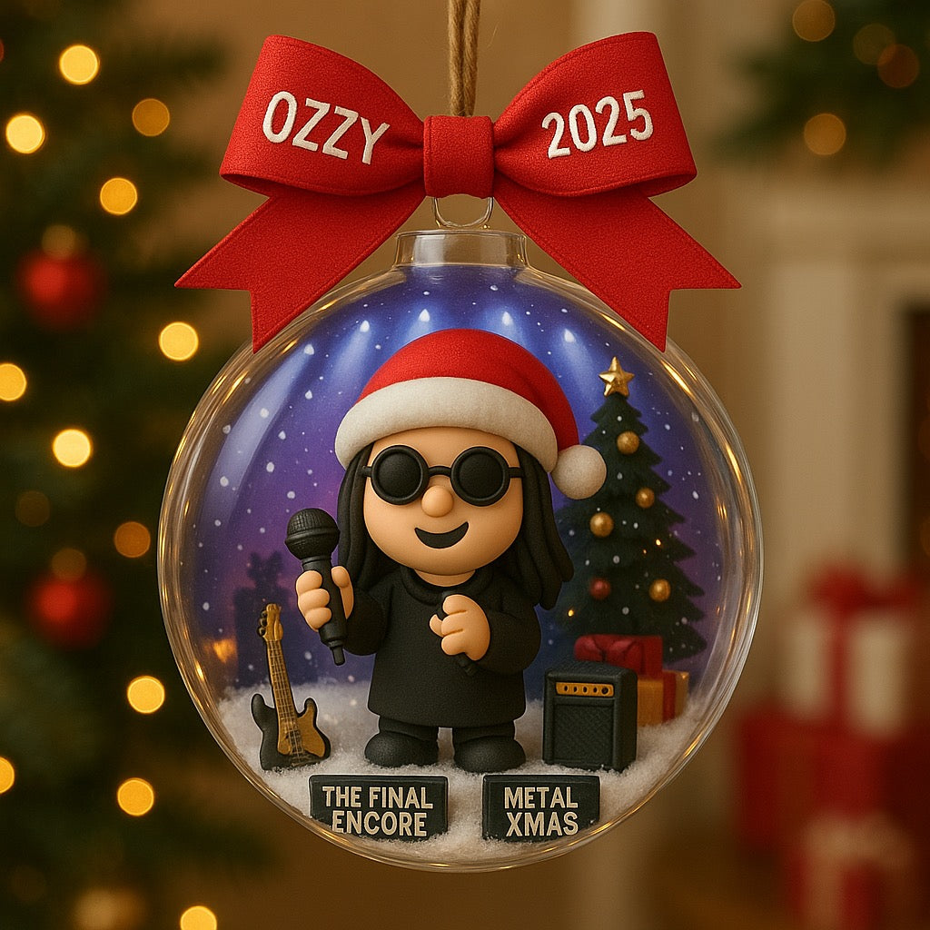 Ozzy Christmas Atmosphere Snow Globe Ornament