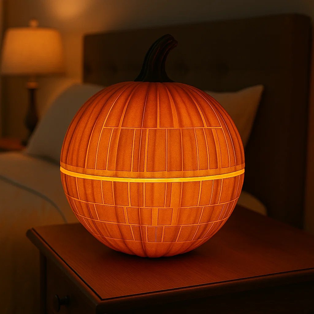 Death Star Pumpkin Lamp