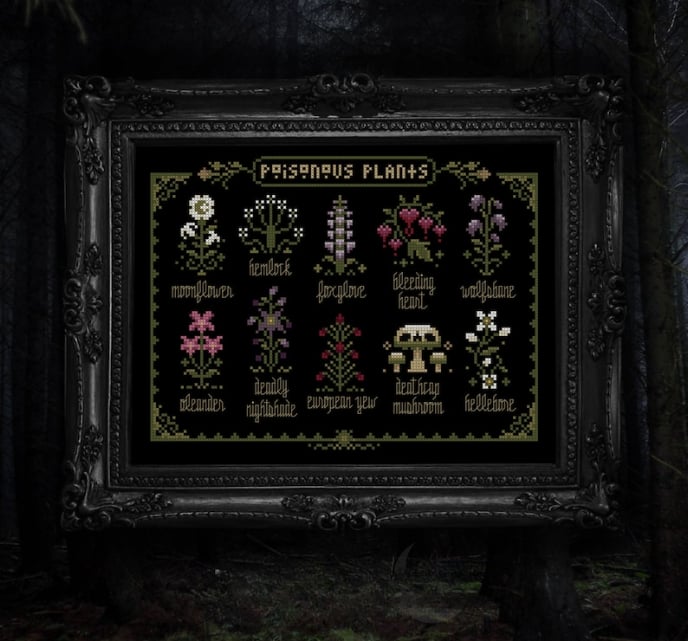 Poisonous Plants - Gothic Cross Stitch Kit