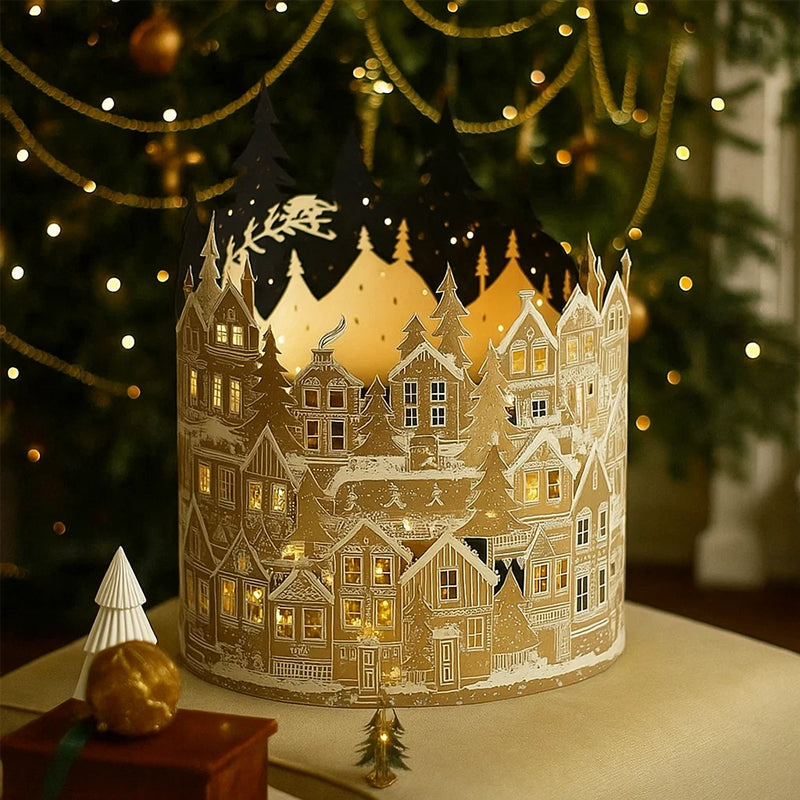WinterGlow Village – A Magical Christmas Centerpiece