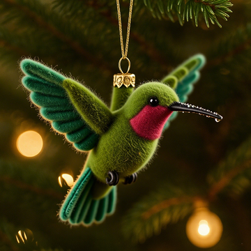 Whimsical Knitted Hummingbird Christmas Ornaments