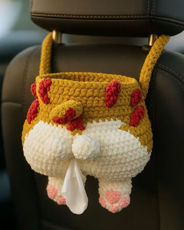 Cute Crochet Animal Butt Tissue Holder