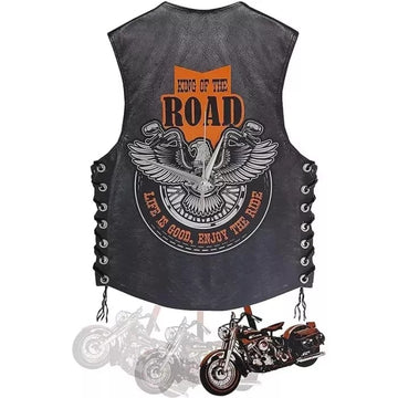 Motorcycle Vest Mute Wall Clock