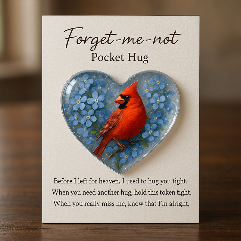 Heaven’s Hug – A Forget-me-not Cardinal Pocket Hug