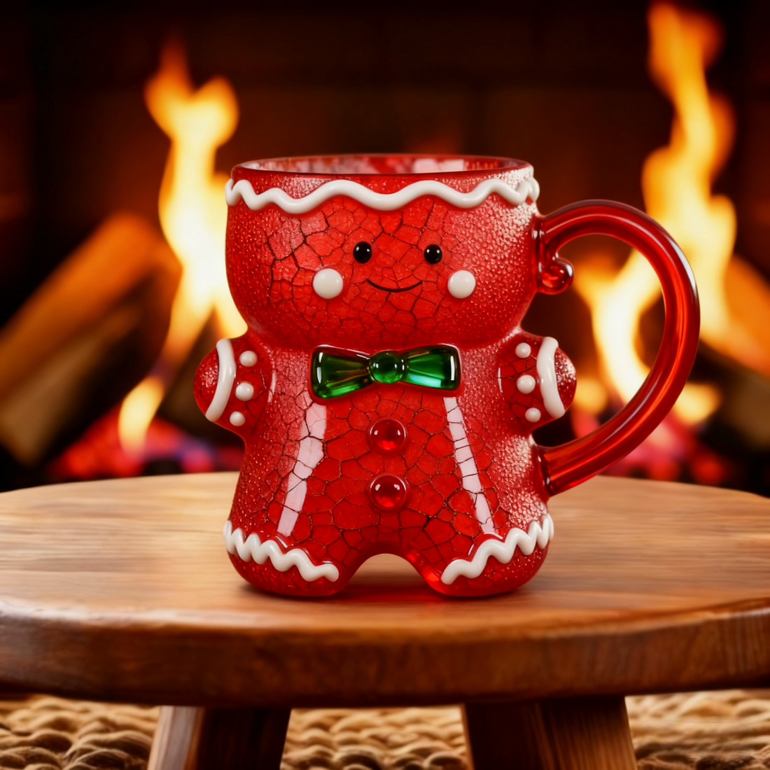 Gingerbread Man Colored Glass Cup