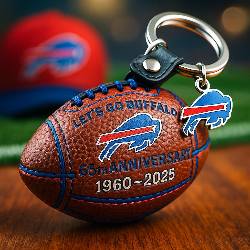 Buffalo Bills 65th Anniversary Football Keychain
